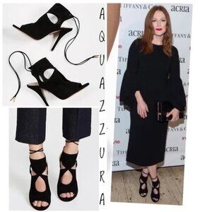 AQUAZZURA "Sexy Thing" black leather sandals